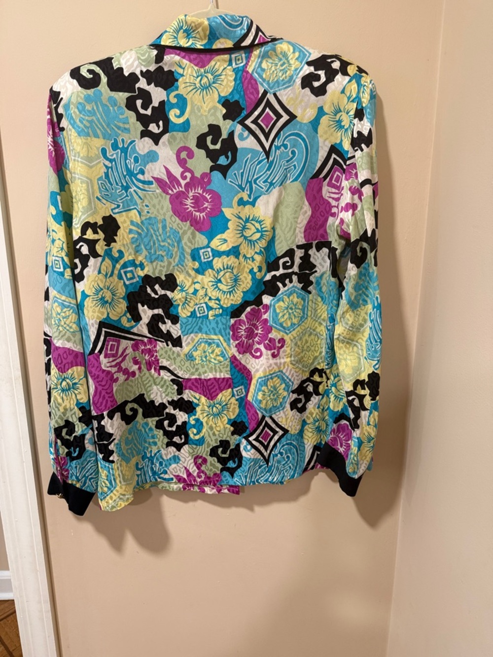 Louis Feraud Multicolor Printed Jean Jacket in Blue, Yellow & Purple - Picture 5 of 5